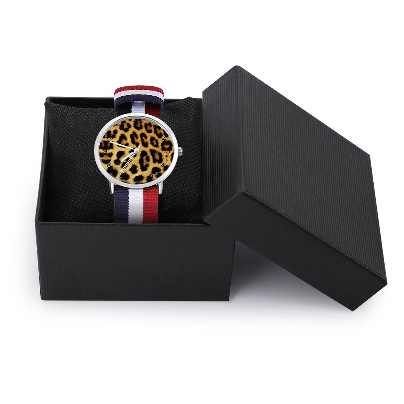 Reloj de cuarzo con estampado de leopardo para hombre, cronógrafo de pulsera con foto de Animal a la moda, de estilo Retro, asequible