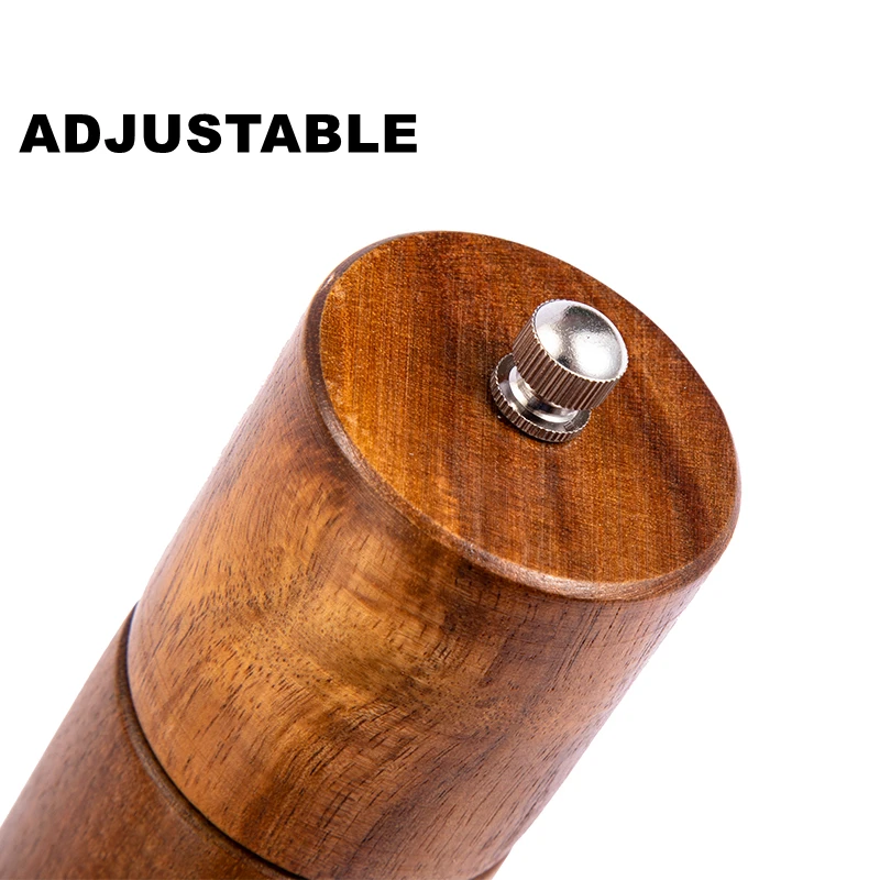 2PCS/Set Wooden Salt and Pepper Grinder Set, Sustainable Acacia Wood,Ceramic grinding core , 8