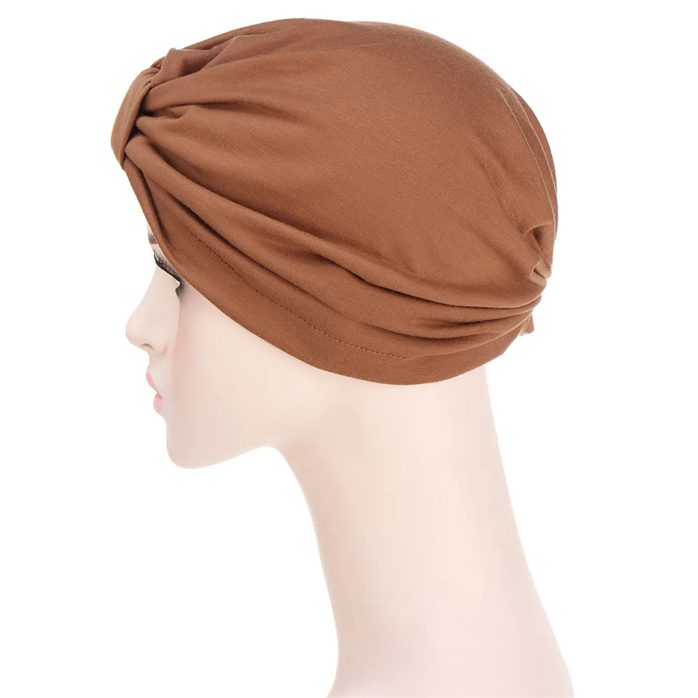 2024 Nieuwe Mode Bandana 'S Vrouwen Tulband Moslim Hoed Twist Hijab Motorkap Volwassen Chemo Hoed Knoop Twist Tulband Hoofdbanden Moslim Pet