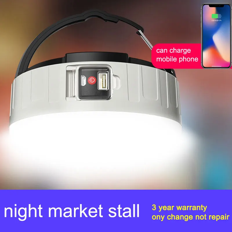 New Design Household LED Solar Bulb Light USB Rechargeable Power Failure Emergency Lamp Portble Lantern for Night Market Stall