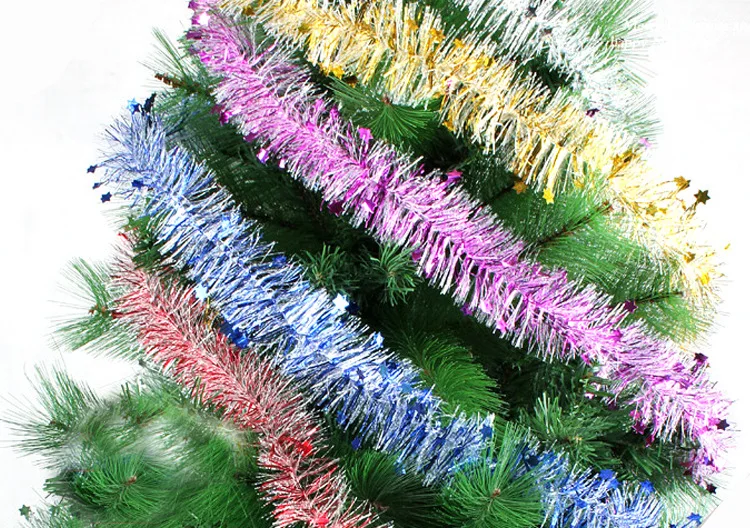 Xmas Rattan Christmas Tree Decoration Gift Wire Ribbon Multi Colors For New Year Xmas Home Party Decoration Supplies 2m*7cm