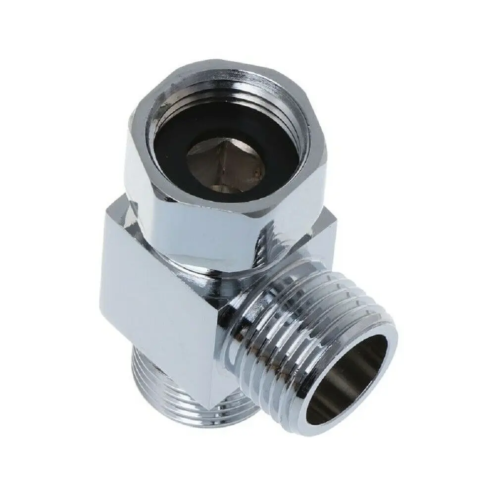 1 Máy Tính Bằng Đồng Mạ Crom 3 Cách Diverter Vòi Lắp Tee T Hình Adapter Tắm Van 1/2''