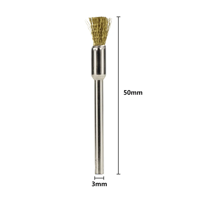 CMCP 10pcs 3.0mm Shank Stainless Steel /Nylon/Brass Polishing Brush Set Wire Polish Brush For Dremel Rotary Accessories