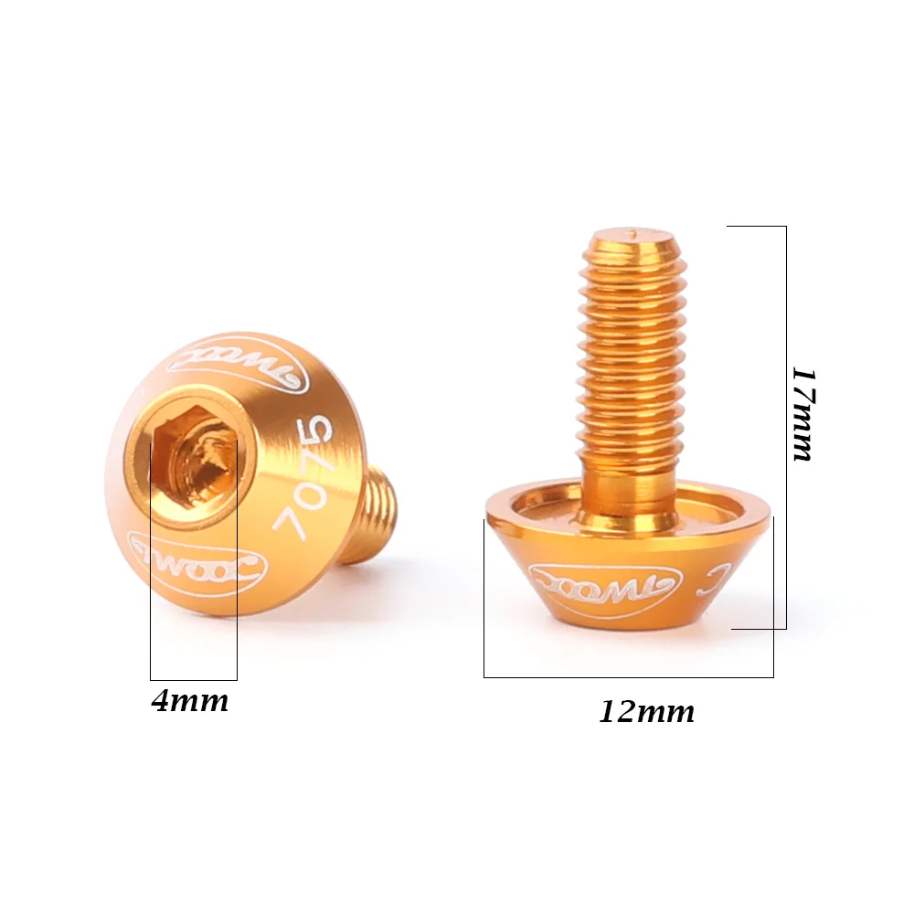 2 pçs durável liga de alumínio m5 * 12mm parafuso bicicleta garrafa de água gaiola titular parafusos para a bicicleta ciclismo acessórios