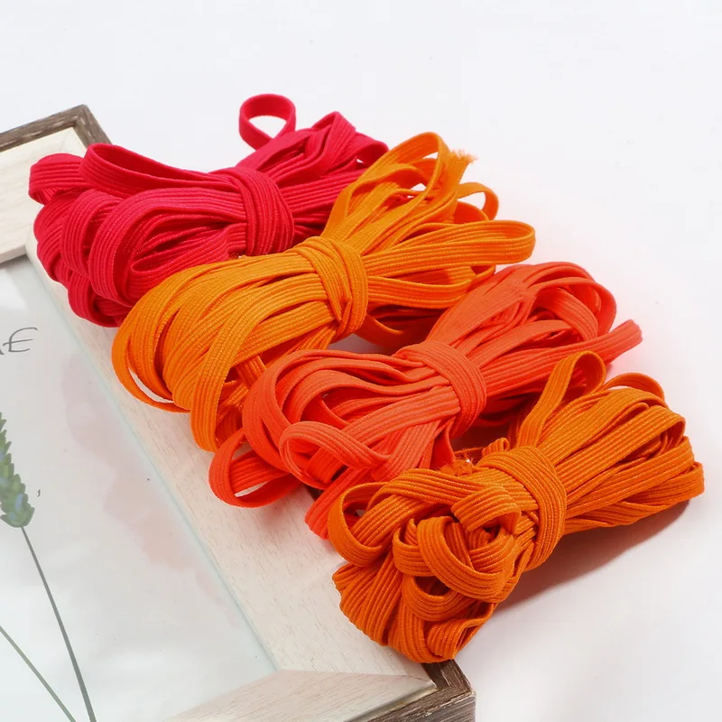 New 6mm Colorful High-elastic Elastic Bands Rope Rubber Band Line Spandex Ribbon Sewing Lace Trim Waist Band Garment Accessory