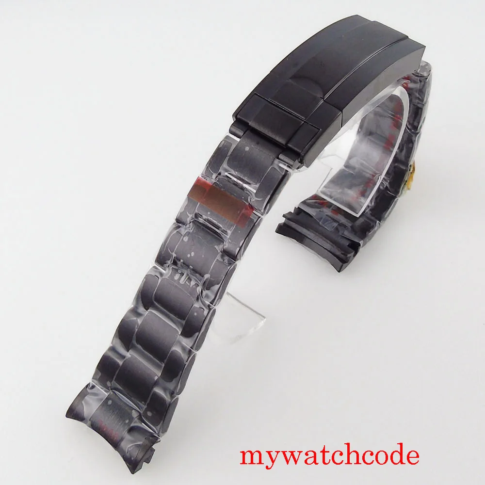 20mm Width Stainless Steel Watch Bracelet Black PVD Gold Plated Deployment Buckle Wristwatch Parts