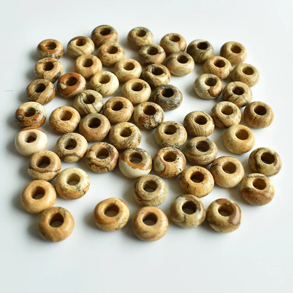 2020 Modische, hochwertige Natursteinperlen in runder Form mit großem Loch für Armbandanhänger, 50 Stück/Los, Großhandel, kostenloser Versand – Detail 11