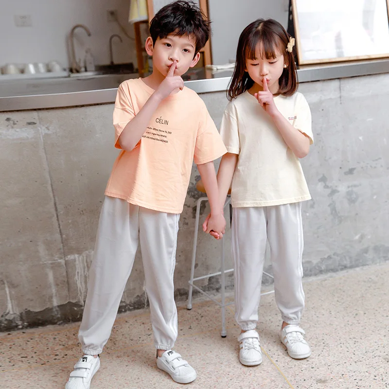 Toddler Kids Pants 2020 Summer Candy Color Harem Pants Boys Cotton Soft Trousers Drawstring Side Stripe Baby Boys Pants DS19