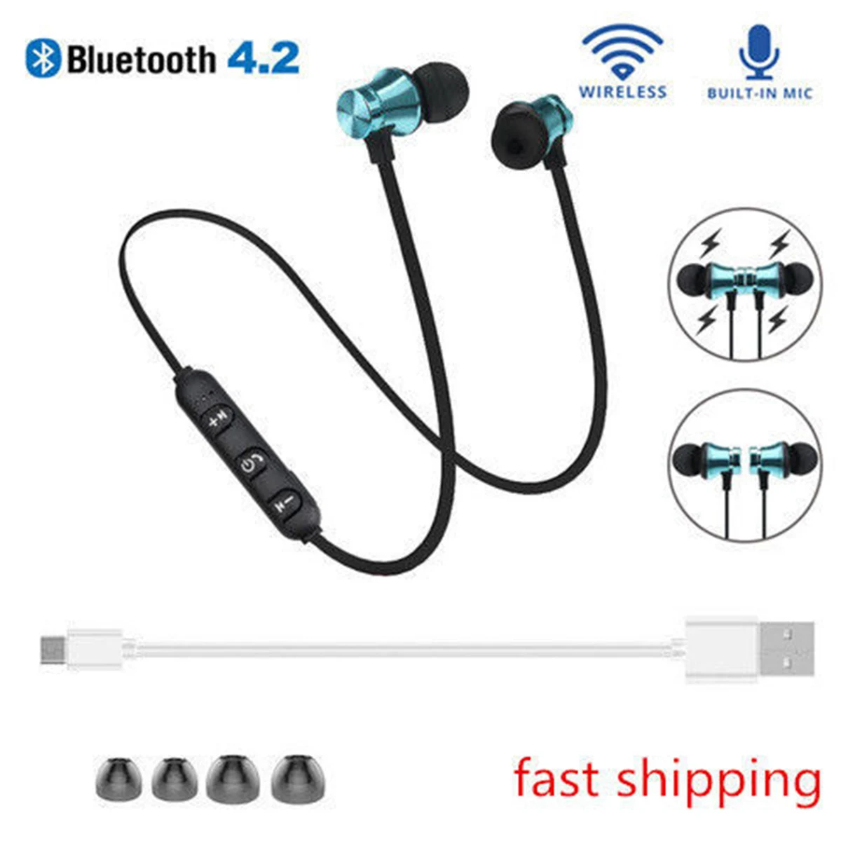 Magnetic Wireless bluetooth Earphone XT11 music headset Phone Neckband sport Earbuds Earphone BT 4.2 with Mic For Smartphones