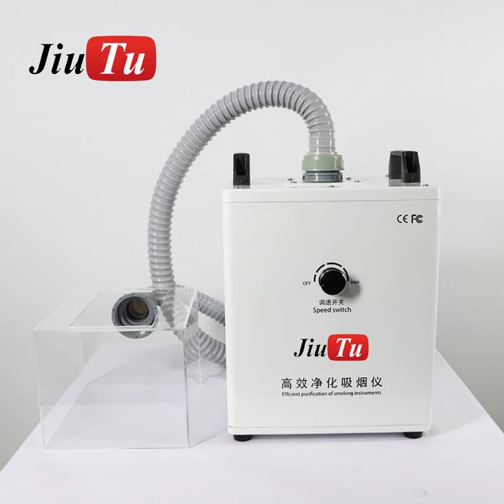 Jiutu Fume Extractor With Transparent Box Smoke Absorber Soldering Tool For Laser For iPhone Back Glass Separating Machine