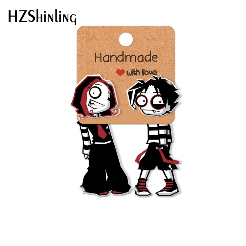 2021 Jeff and Jane Jeff the Killer Cartoon Pattern Acrylic Clip Earrings Stud Earrings Resin Epoxys Ear Jewelry