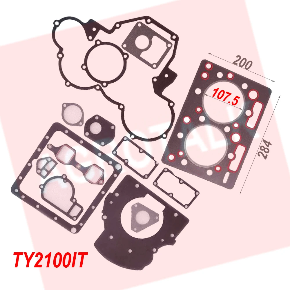 Conjunto de juntas do bloco, incluindo gaxeta da cabeça do cilindro, para jiangdong ty295it/ty2100it/jd2102t/jd2102q,