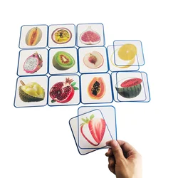 Tarjetas cognitivas de frutas y verduras Montessori para niños, juego de combinación de recursos de aprendizaje, juguete educativo para la primera infancia