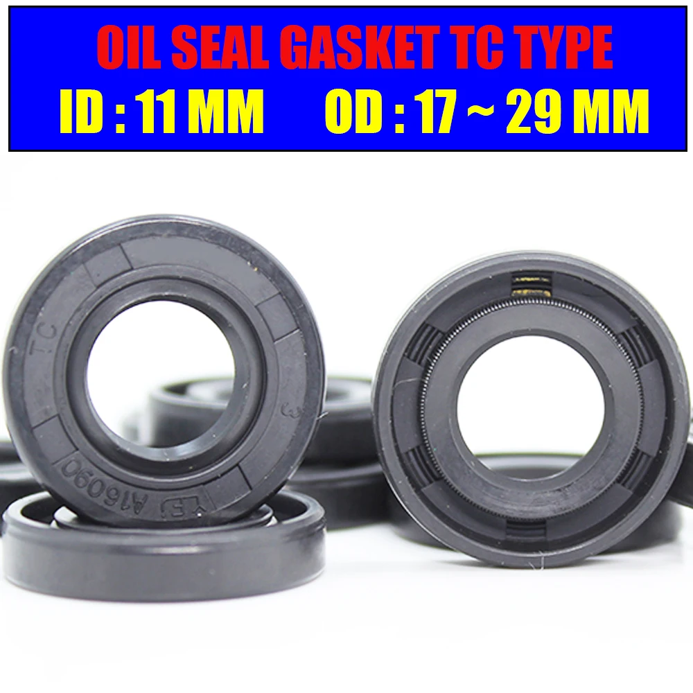 

ID 11mm Oil Seal Gasket TC Type Inner 11*17/21/22/25/29/30 mm 10Pcs NBR Skeleton Seals Nitrile Covered Double Lip With Garter