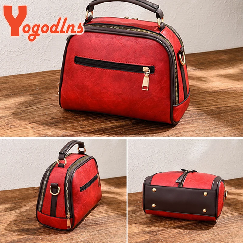 Yogodlns torby Crossbody dla kobiet PU skóra nowa wysokiej jakości moda damska jednokolorowa torba damska designerska torba na ramię — zdjęcie 4
