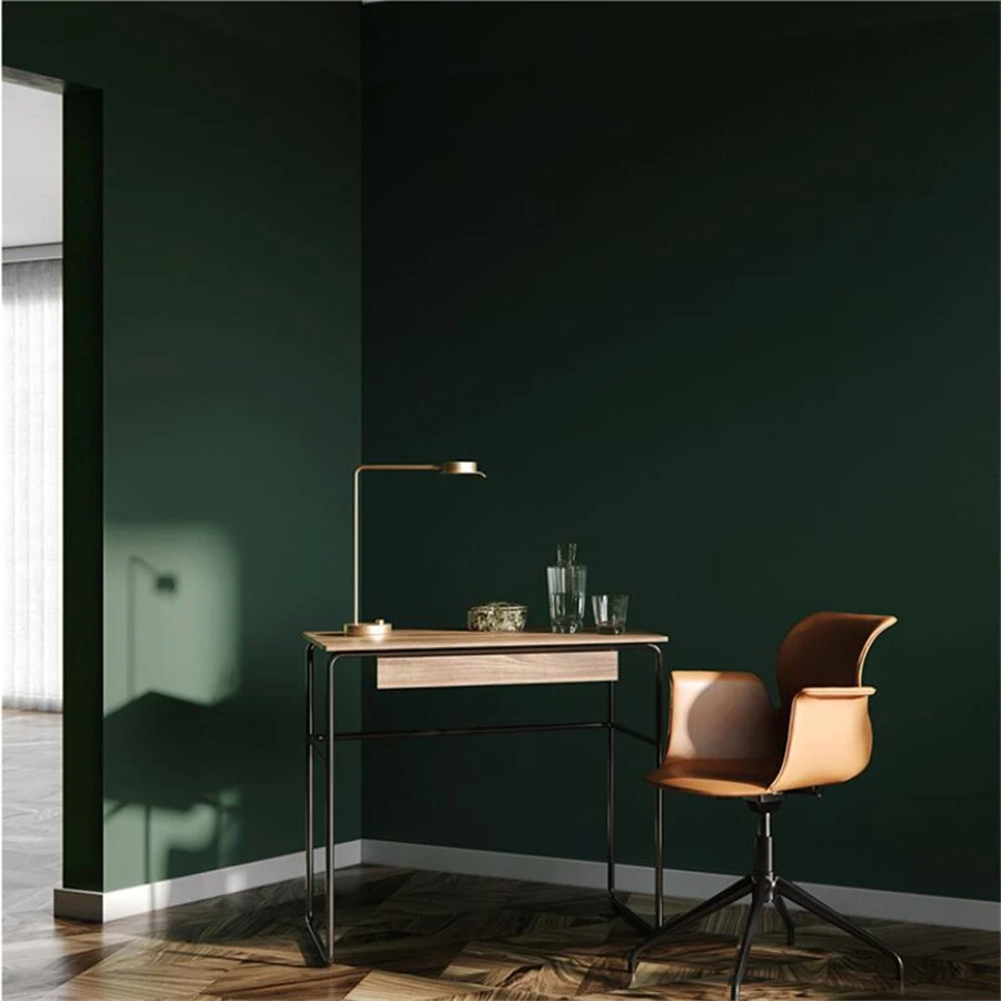 WELLYU American retro pure color ink dark green wallpaper Nordic style bedroom living room sofa background wall paper modern