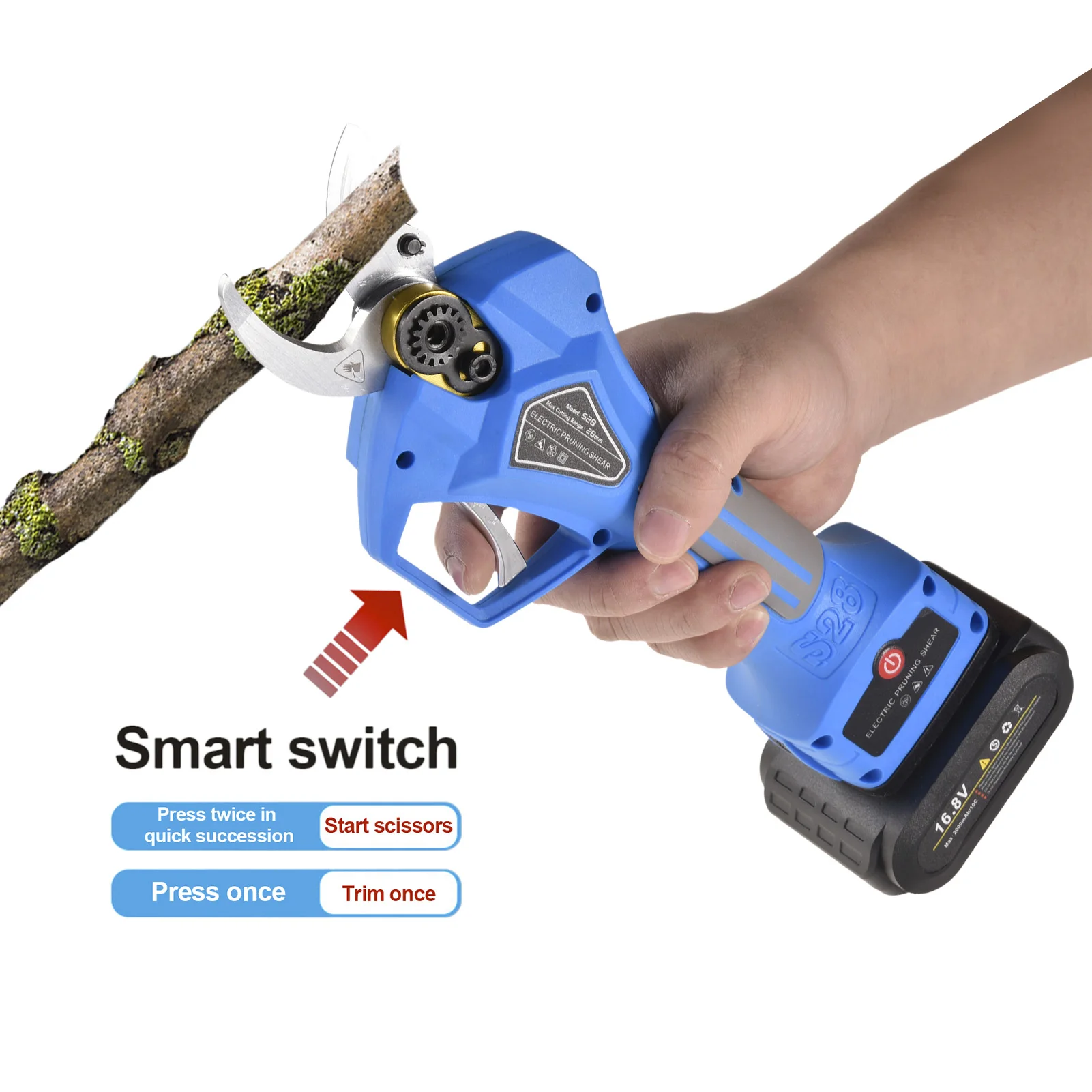 

Professional Electric Pruning Shears Lithium Battery Garden SK5 High Carbon Steel Cordless 25mm Tree Branch Pruner