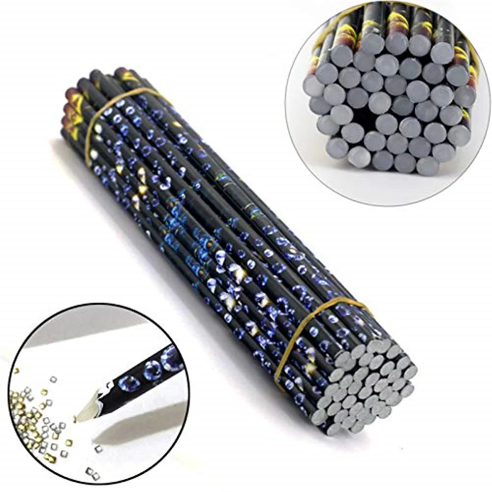 ダイヤモンドペイント用アクリル鉛筆,10個,ドットペンワックス,樹脂,ラインストーン,宝石ビーズ,ネイルアート,日曜大工の美容アクセサリー