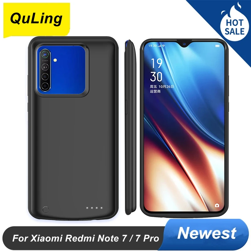 QuLing 6500 Mah สำหรับ Xiaomi Redmi หมายเหตุ7กรณีแบตเตอรี่หมายเหตุ7 Pro ฝาครอบ Power Bank สำหรับ Redmi หมายเหตุ7 Pro Battery Charger Case