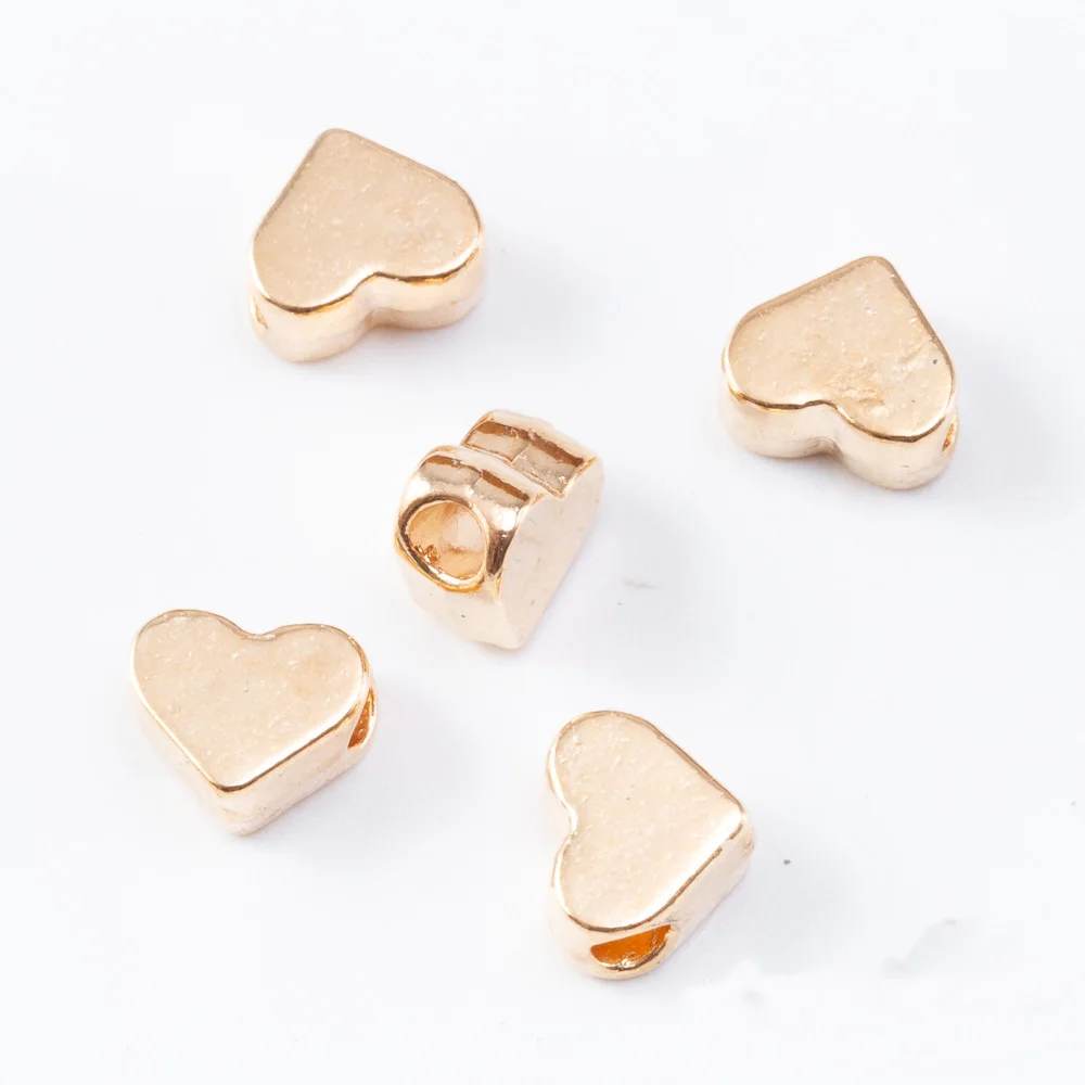 40Pcs/Lot 6*7*3.5mm 2 Colors Zinc Alloy Charms Heart Pentant For Bracelet Jewelry Diy Making Pendants Handmade Craft Findings