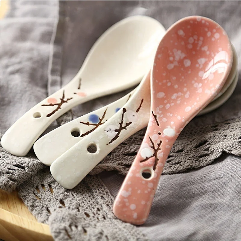 Bone China Spoon Dinnerware Dipper Dinner Service Ceramic Ladle Utensil Porcelain Tableware Scoop Household Kitchenware Supplies