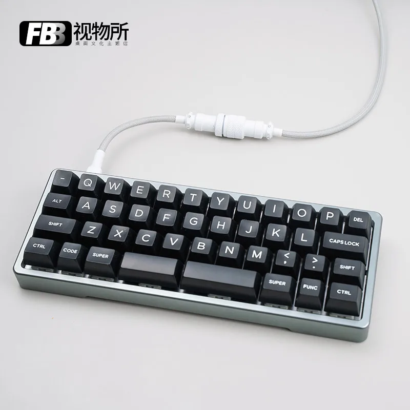 FBB Cables Original Light Gray and White Aviation Plug Separate Custom Data Cable Braided Cable Type C for Mechanical Keyboard