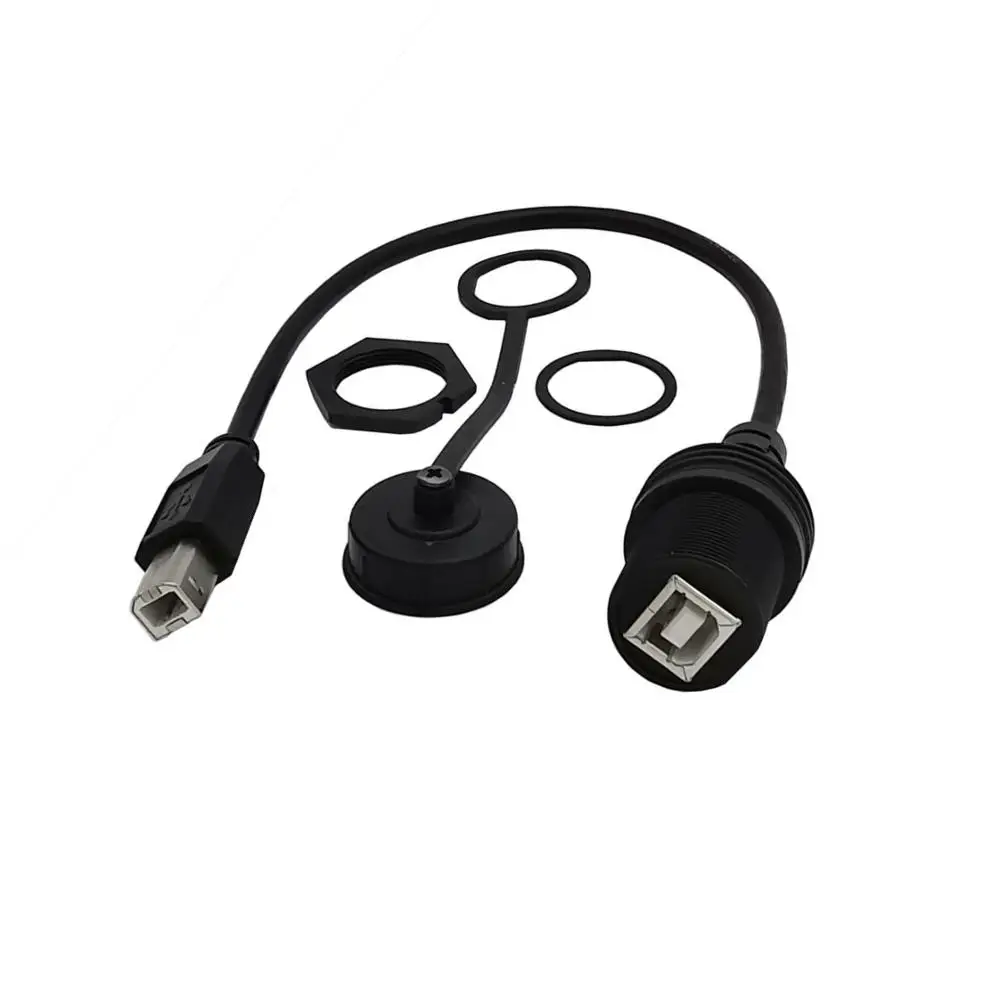 USB2.0 BM to BF printing male-to-female AUX embedded panel installation extension cable for car truck motorcycle dashboard 0.3m