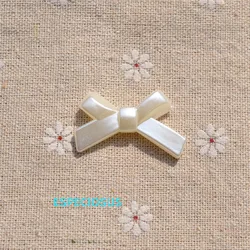 Beige Color Bowknot Hair bands Spacer 34MM Elegant Bow Charms ABS Beads For Necklac Making Departments Jewelry Making Accessory