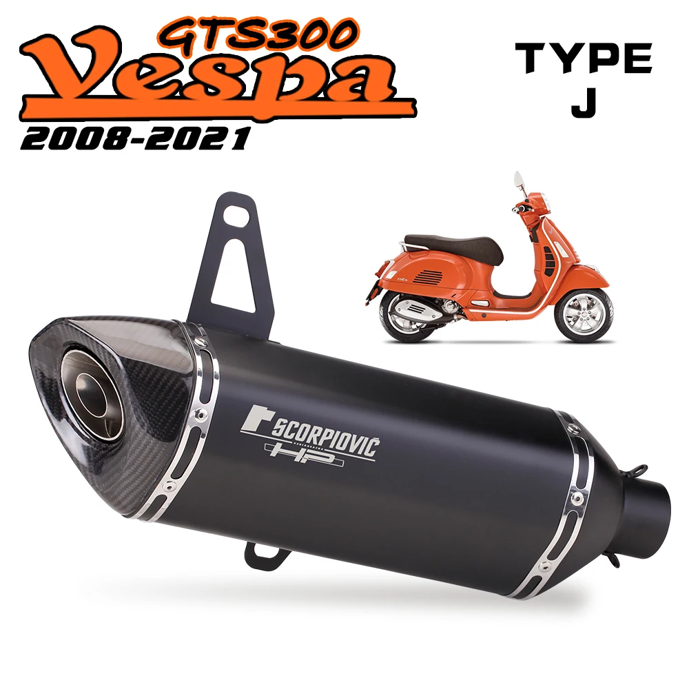 GTS300 GTS250 GTS125 Motorcycle Exhaust System Muffler Escape Moto Modify slip on For Piaggio Vespa GTS 125 250 300 2007- 2020