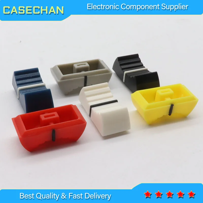 60pcs 6-color fader cap Mixer knob / slide potentiometer knob Sound console Mixing station Disc player fader cap 4mm narrow hand