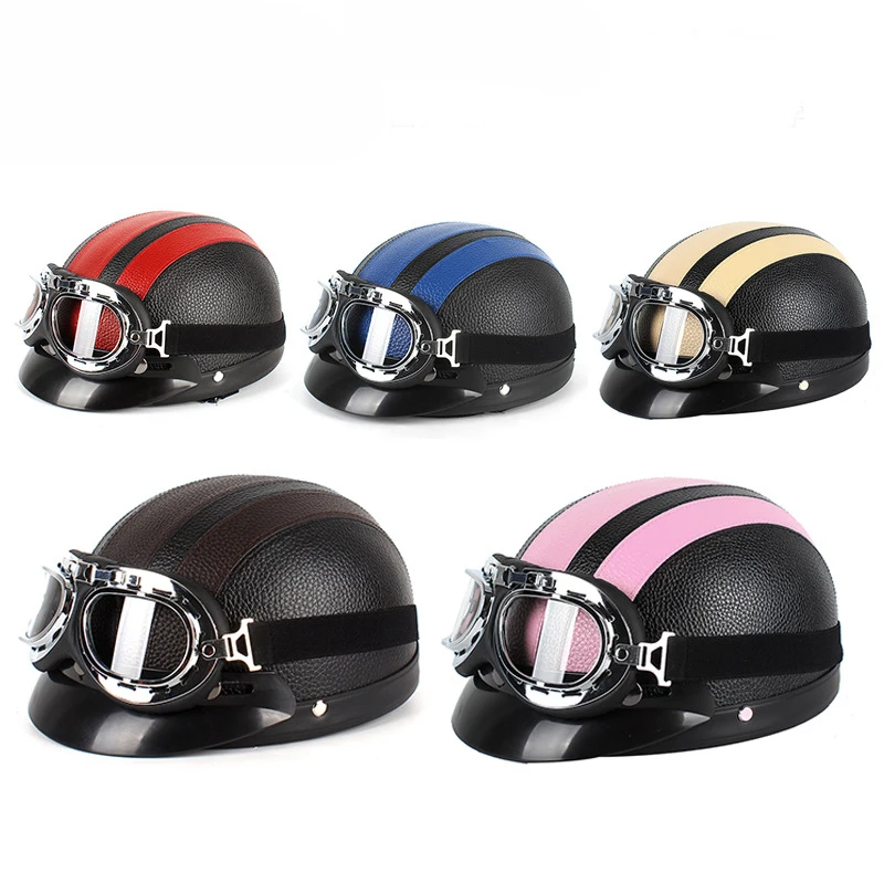 

Adult Helmets Motorcycle Retro Half Cruise Helmet Motorcycle Scooter Helmet For Vintage Motorcycle Moto