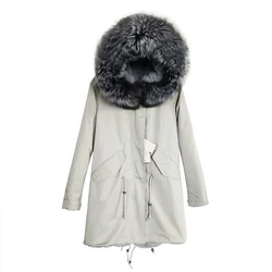 New coat, winter coat, oversized raccoon fur collar, detachable mid-length coat, hooded lining and warm lining