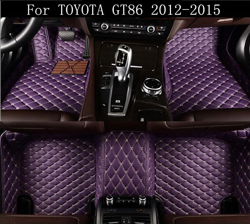 Car 3D Luxury Leather Car Floor Mats Fits For TOYOTA GT86 2012 2013 2014 2015 EMS Free shipping