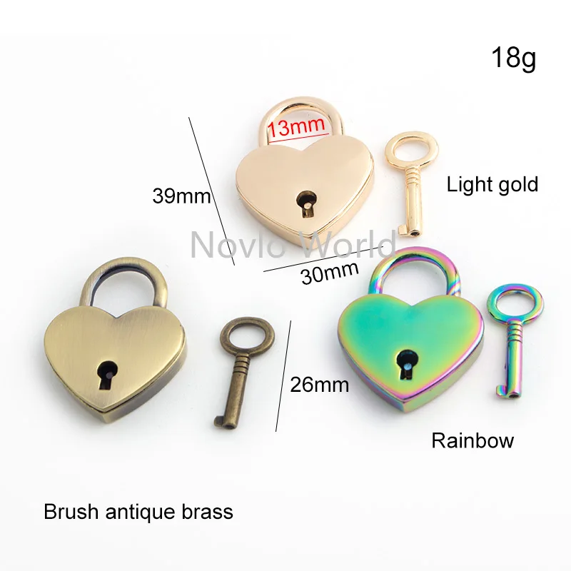 Nolvo World 2-10 pieces 30*39mm 4 colors bag lock fashion key lock clip for leather purse accessories padlock