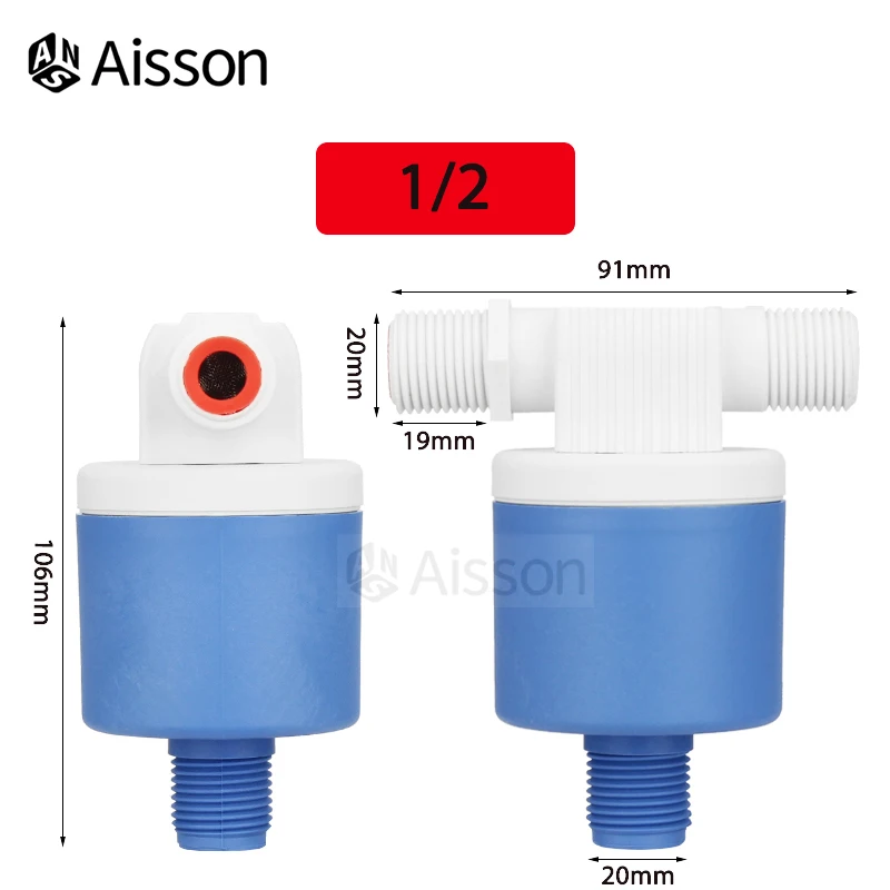 1/2'' 3/4'' 1Inch Floating Ball Valve Automatic Float Valve Water Level Control installed Outside Tower Tank Liquid Level Switch