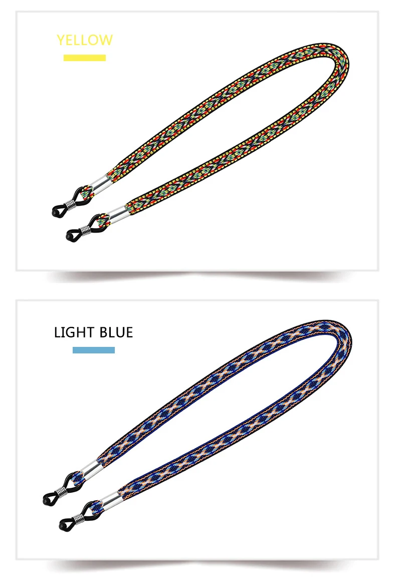 Brillenschnurketten, modische Brillengurte, Brillenband, Haltschnur, mehrfarbiges Sonnenbrillenband für Damen und Herren – Detail 8