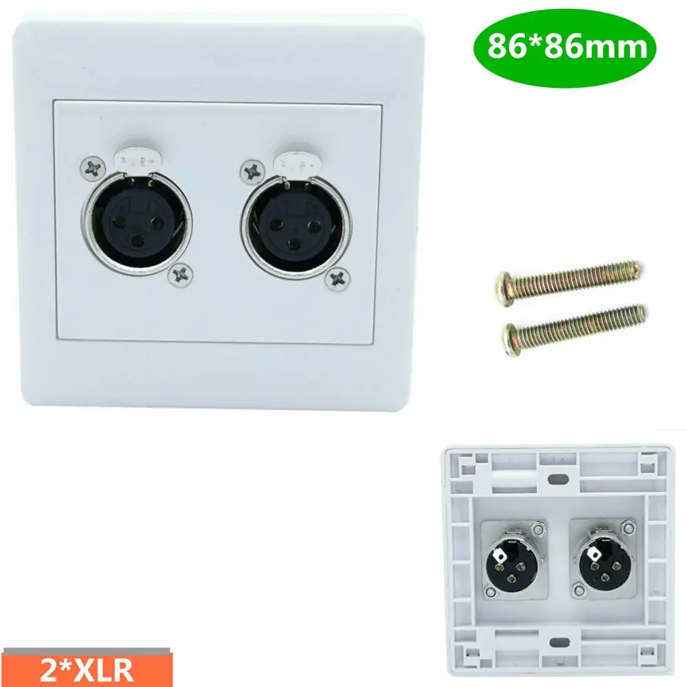 Toma de Pared XLR Dual Hembra – Empotrar 86mm