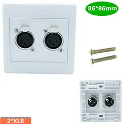 Wall Plate With Dual XLR 3-Pin Female Microphone Connector 86*86mm