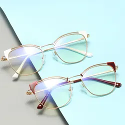 Metal Frame Eyeglasses Full Rim Computer Anti-Blue Ray Optical Eyewear Hot Selling Myopia Spectacles Men and Women Style