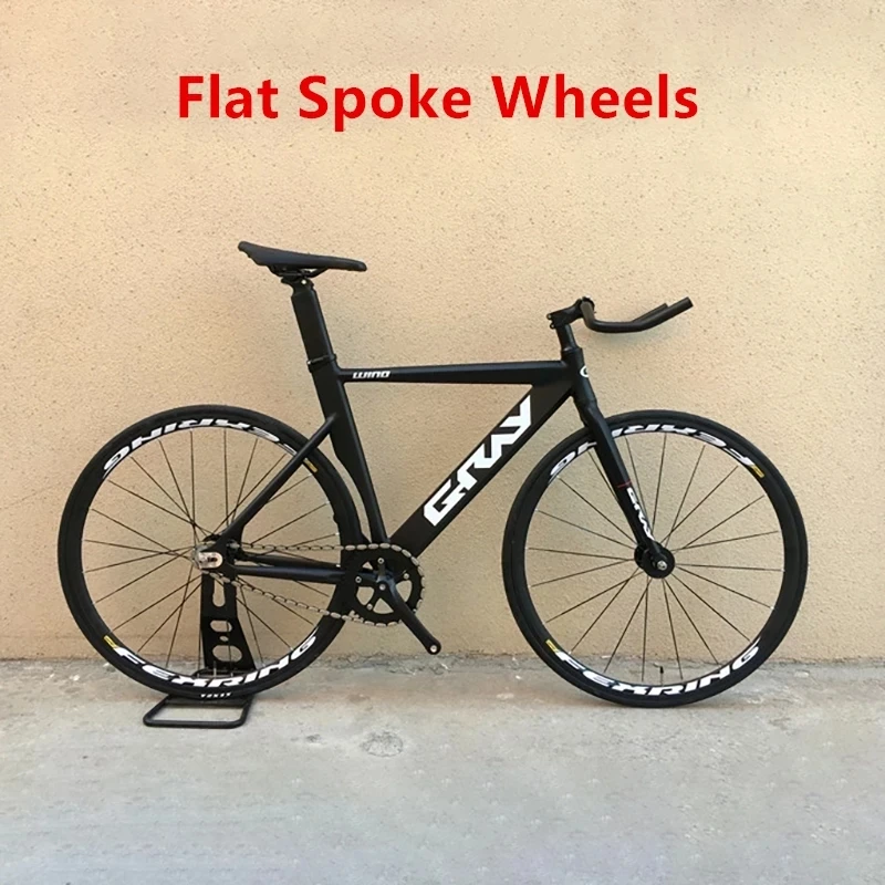 

GRAY Track Bike Freewheel Bicycle With Aluminum Alloy Frame 700C 48cm 52cm Magnesium Wheel Flat Spokes Rim Single Speed Fixie