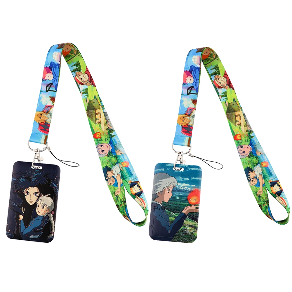 Ransitute R2298 Anime Castle Girl Lanyard ID Badge Holder Gym Mobile Phone Straps USB Badge Holder Staff Card DIY Hang Rope Gift