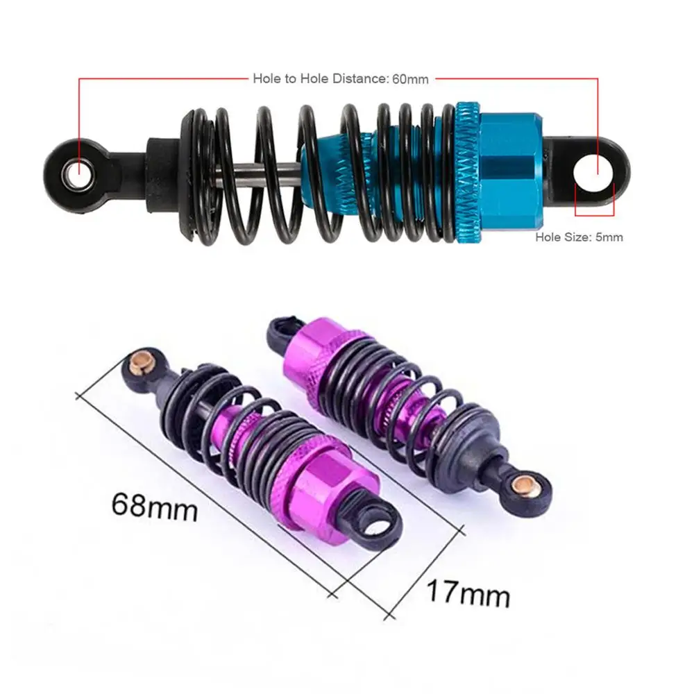 YSIDO RC Car Parts 60mm Metal Shock Absorber Damper for 1:10 Scale HSP Redcat Exceed HPI Flat Car Drift Racing RC Cars Parts