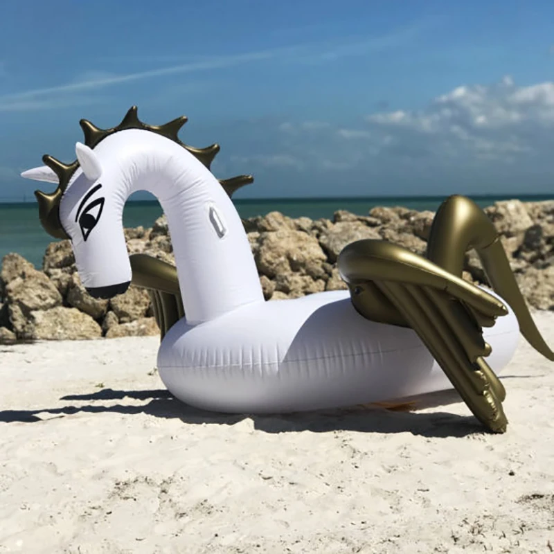 250cm Giant Pegasus Unicorn Ride-On Swimming Ring Inflatable Pool Float For Women Air Mattress Beach Water Toys Piscina boia