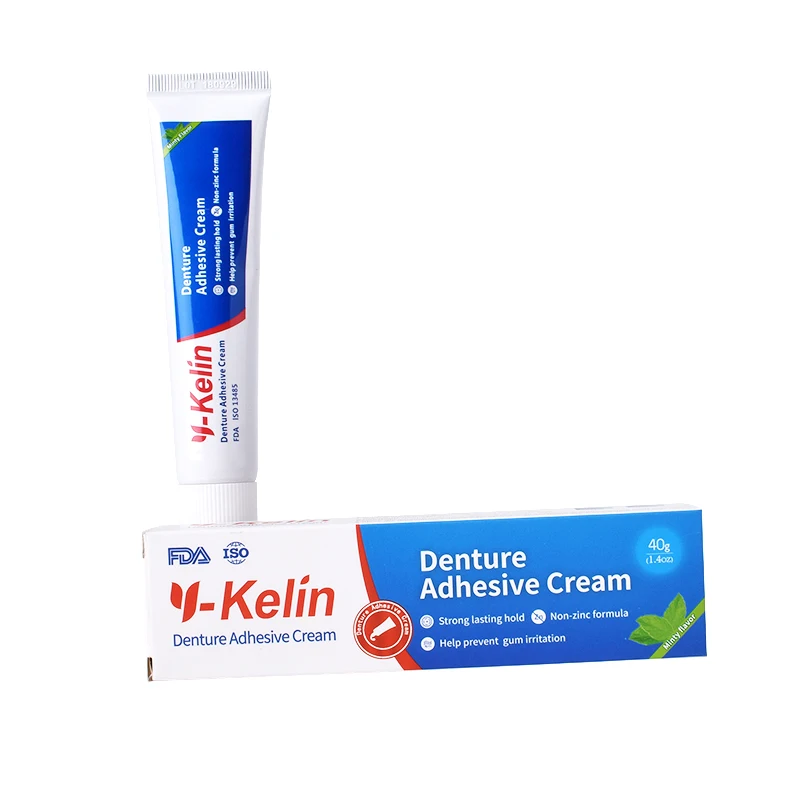 Y-Kelin Denture Adhesive Cream 40g Strong Hold Glue For Cull & Partial False Teeth Bonding Prosthesis Fixing