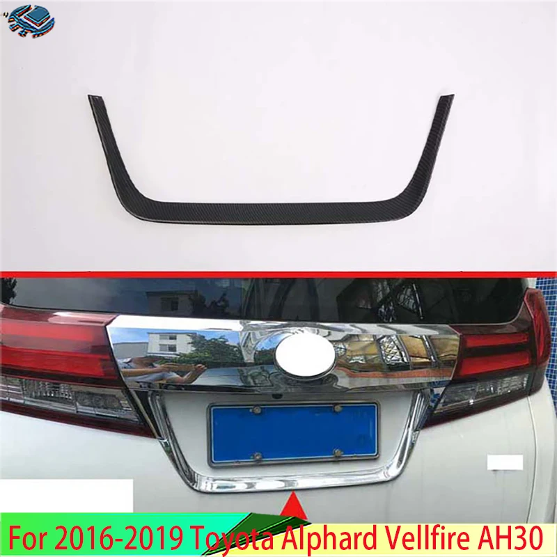 For 2016-2019 Toyota Alphard Vellfire AH30 Car Accessories ABS rear tail box gate door license plate  shape trim