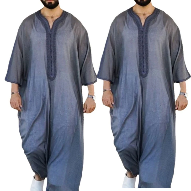 Abaya – Robe de soirée musulmane pour hommes, tenue de fête pour Ramadan, vêtement de prière, chemise, nouvelle collection 2021