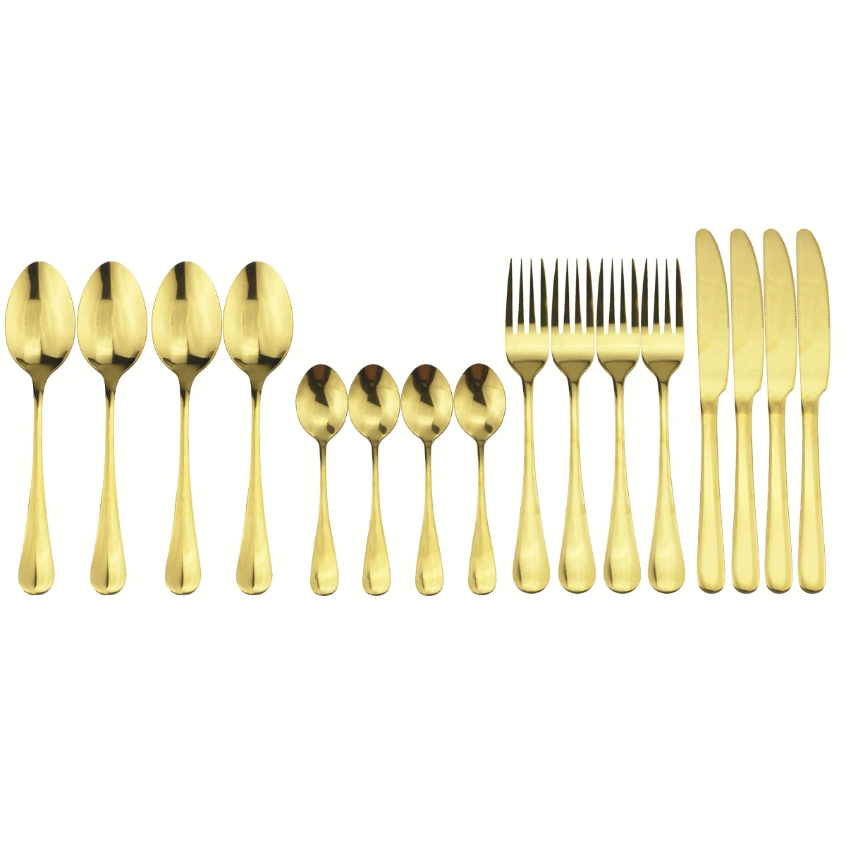 

16Pcs Stainless Steel Dinnerware Cutlery Set Gold Tableware Home Knife Fork Tea Spoon Dinner Silverware Gift Set Dropshipping