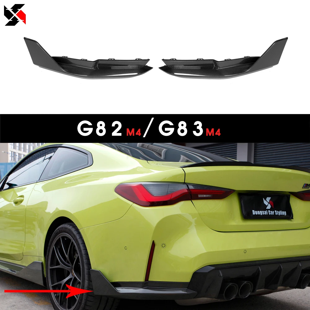 

For BMW G82 G83 M4 Coupe Convertible Rear Bumper Diffuser Lip Splitters Lower Corner Spoiler Dry Carbon Fiber Workmanship