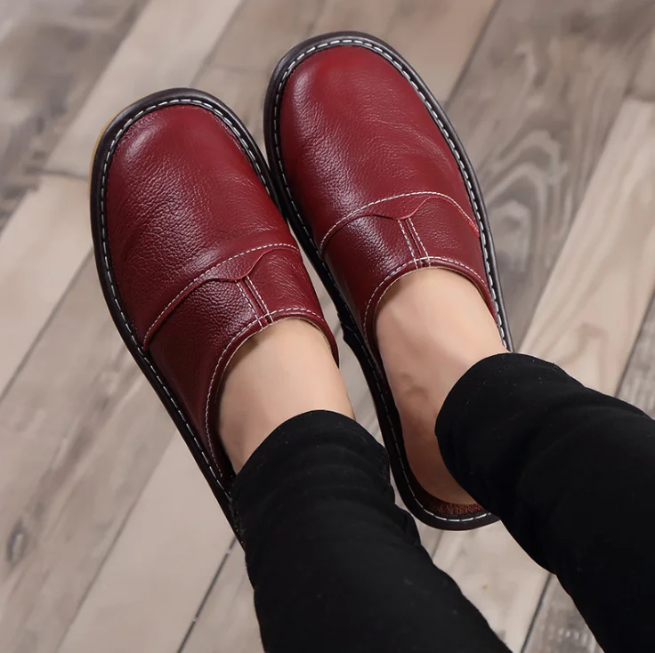 Summer Home Leather Slippers Male and Female Indoor Slippery Floor Sandles Home Shoes Fashion Casual Shoes