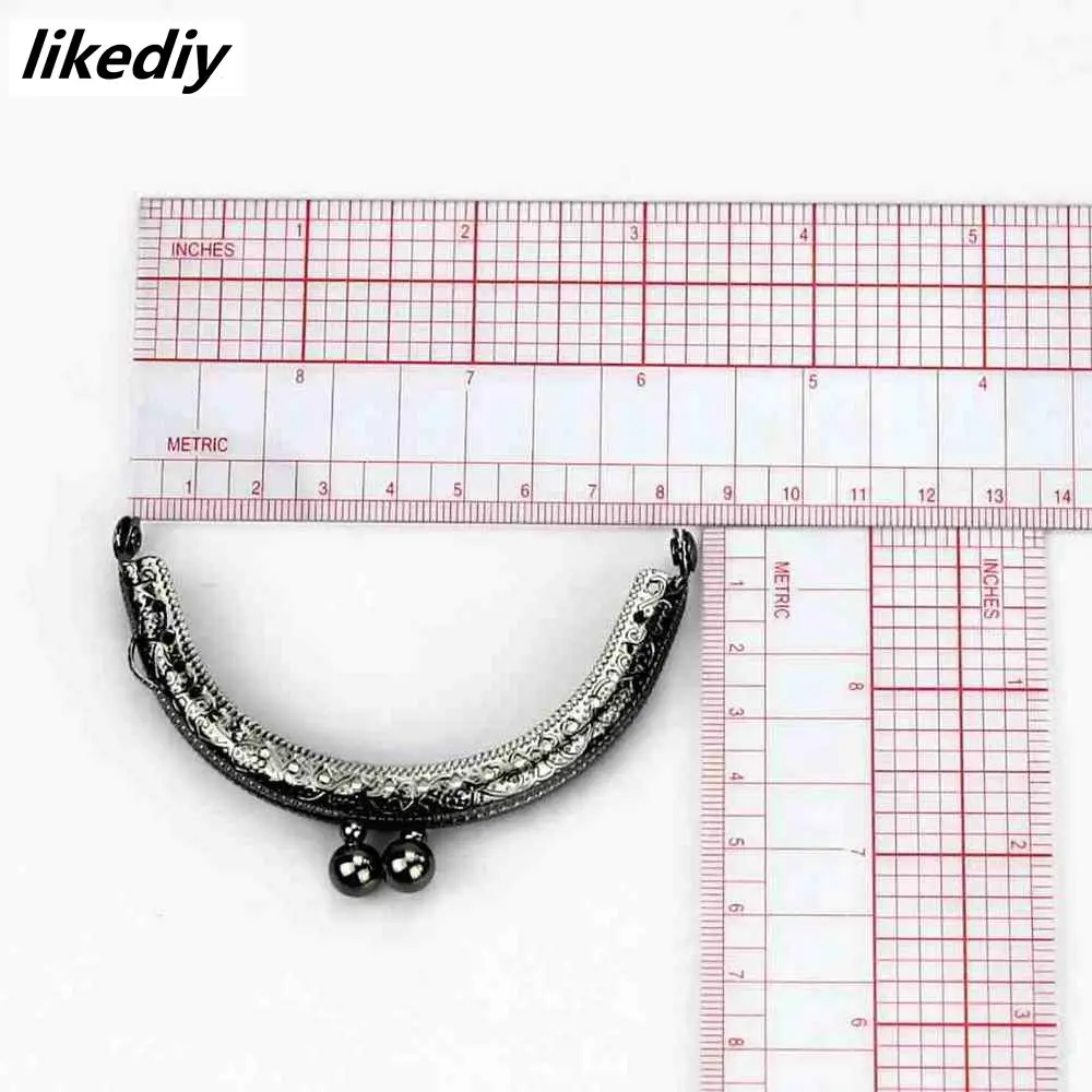 1 Piece 8.5 CM Size Double Bead Semicircular Metal Purse Frame Kiss Clasp Clutch DIY Bag Accessory